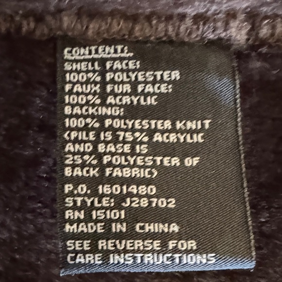 Jones New York Chocolate Brown Faux Shearling Fur Lined Coat with Hood Like New! - Picture 7 of 10